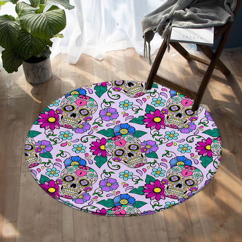 Image of Gaudy Skulls SW0519 Round Rug