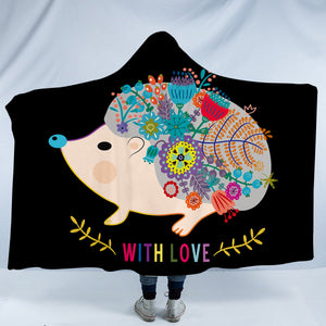 With Love Hedgehog SW0007 Hooded Blanket