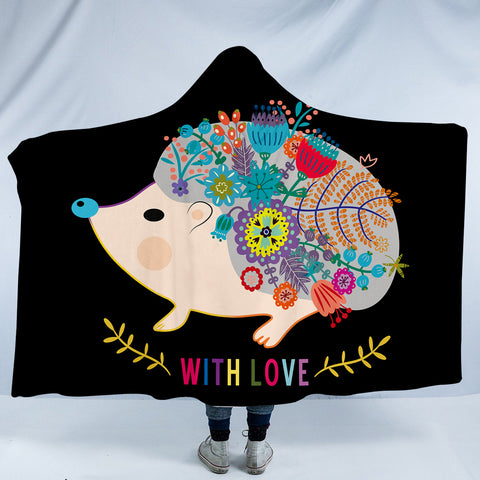 Image of With Love Hedgehog SW0007 Hooded Blanket