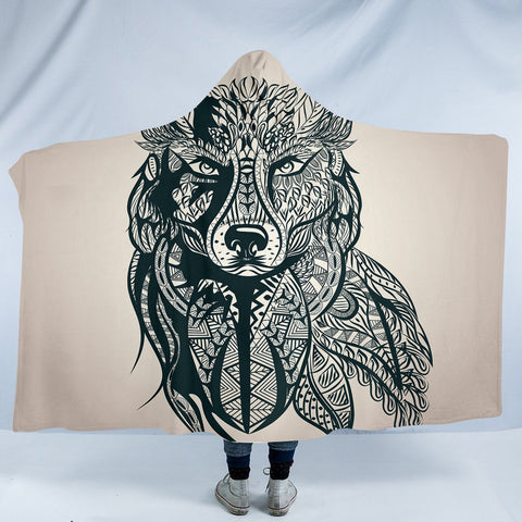 Image of Stylized Wolf SW0019 Hooded Blanket