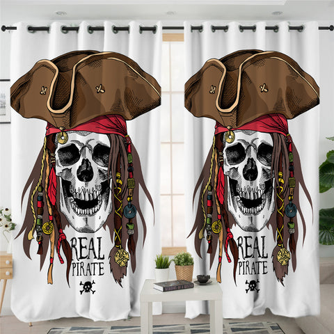 Image of Pirate Skull 2 Panel Curtains