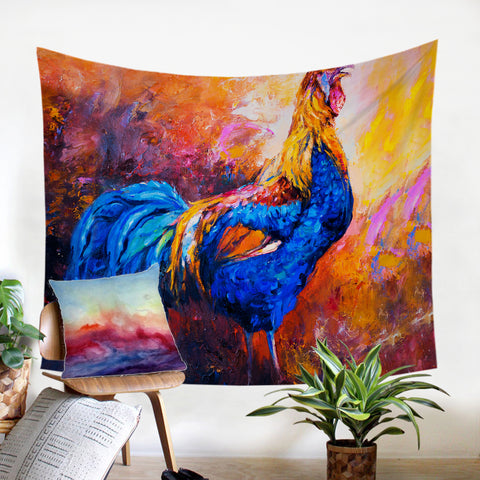 Image of Painted Rooster SW1395 Tapestry