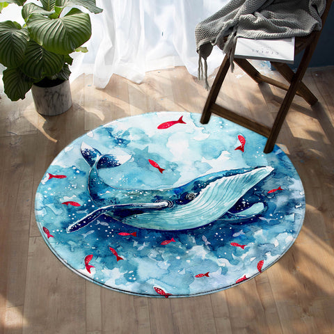 Image of Huge Whale SW0999 Round Rug