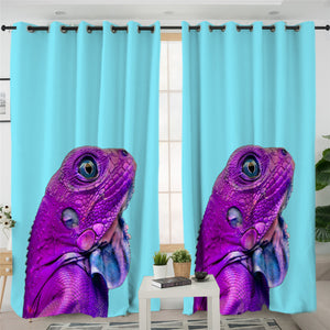 Purple Lizard 2 Panel Curtains