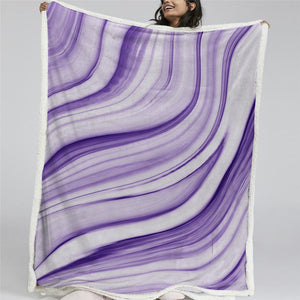 Purple Pastel Themed Sherpa Fleece Blanket - Beddingify