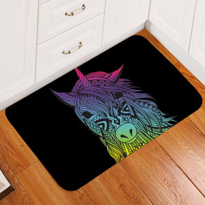 Pride Unicorn Black Door Mat