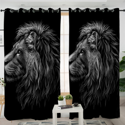 Image of Black Lion 2 Panel Curtains