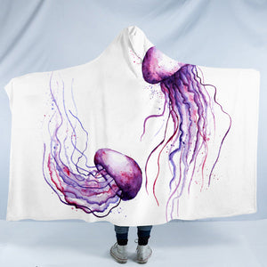 Purplish Jellyfish SW0986 Hooded Blanket