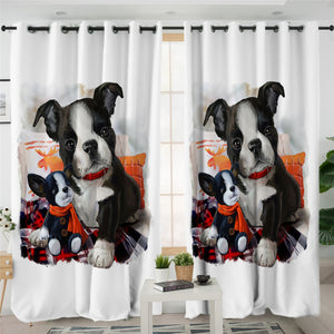 Dog Family 2 Panel Curtains