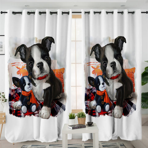 Image of Dog Family 2 Panel Curtains