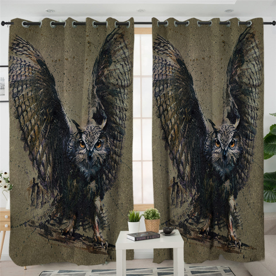 Mighty Owl 2 Panel Curtains