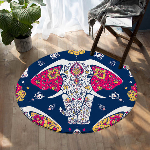 Image of Ritual Elephant SW1009 Round Rug