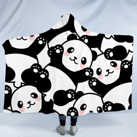 Image of Panda Cub Patterns SW0003 Hooded Blanket
