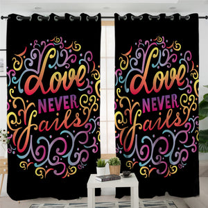 Love Quote 2 Panel Curtains