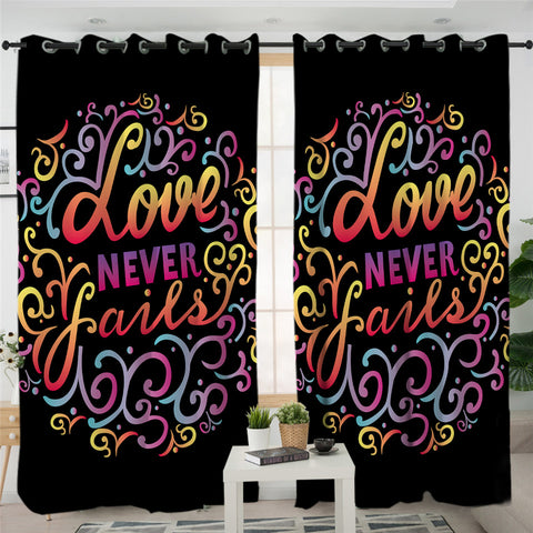 Image of Love Quote 2 Panel Curtains