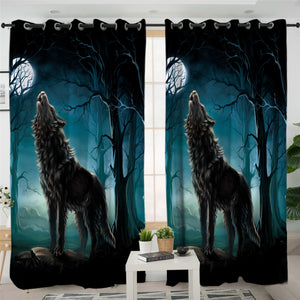 Wolfhowl Dark 2 Panel Curtains