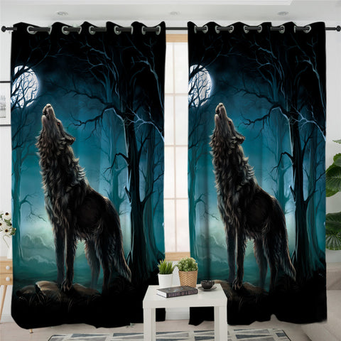 Image of Wolfhowl Dark 2 Panel Curtains