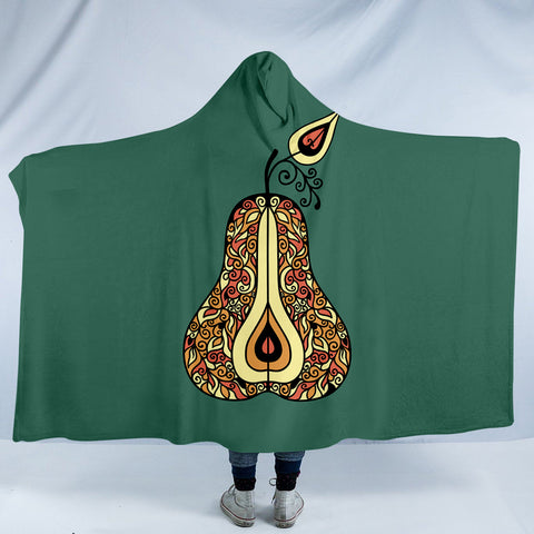 Image of Stylized Pear SW0744 Hooded Blanket
