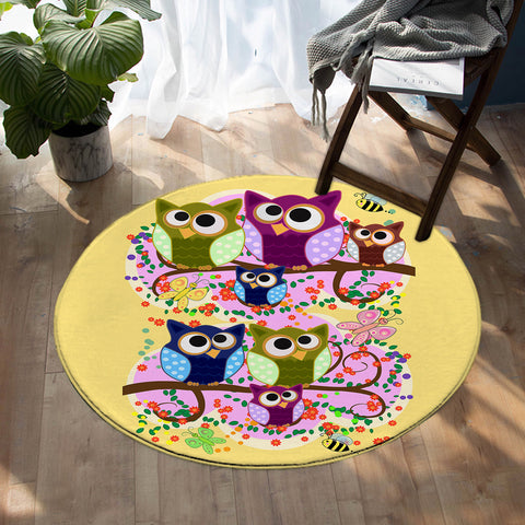 Image of A Parliament Of Owls SW0528 Round Rug
