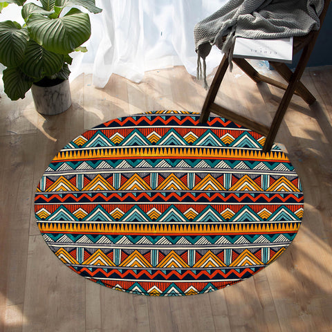 Image of Geometric Line Decoration SW1168 Round Rug