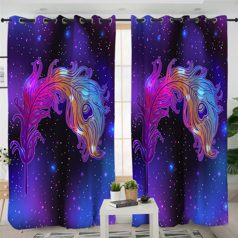 Mystical Feather 2 Panel Curtains