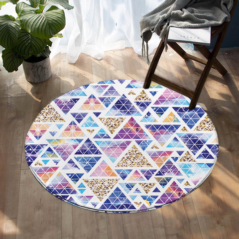 Image of Geometric Triangles SW0452 Round Rug