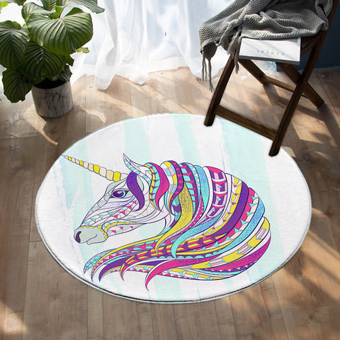 Image of Stylized Unicorn SW0506 Round Rug