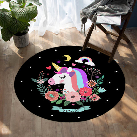 Image of Starry Unicorn SW0051 Round Rug