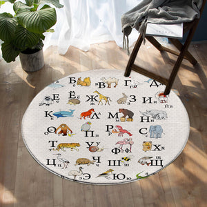 Slavic Alphabet SW0492 Round Rug