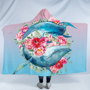 Rosy Whales SW1295 Hooded Blanket