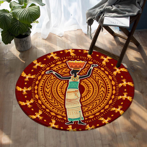 Image of African Totems SW0879 Round Rug