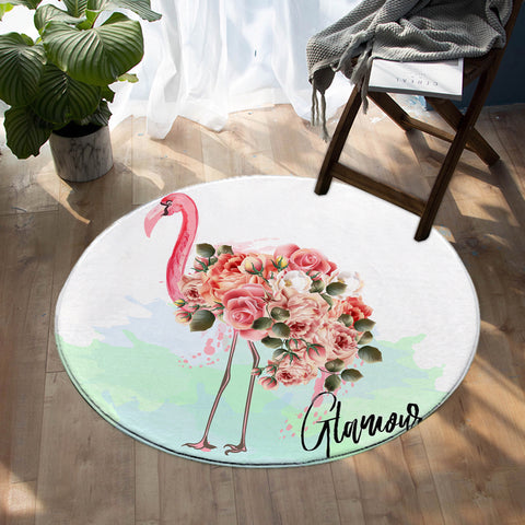 Image of Glamour Flamingo SW0870 Round Rug