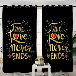 True Love Never Ends 2 Panel Curtains