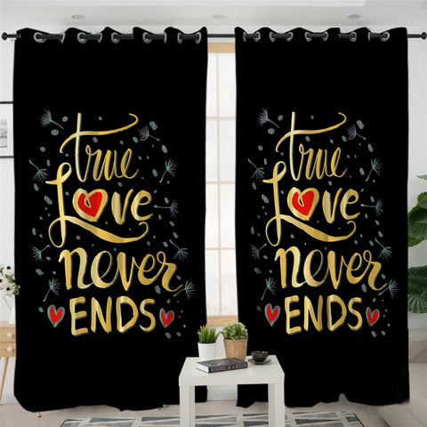Image of True Love Never Ends 2 Panel Curtains