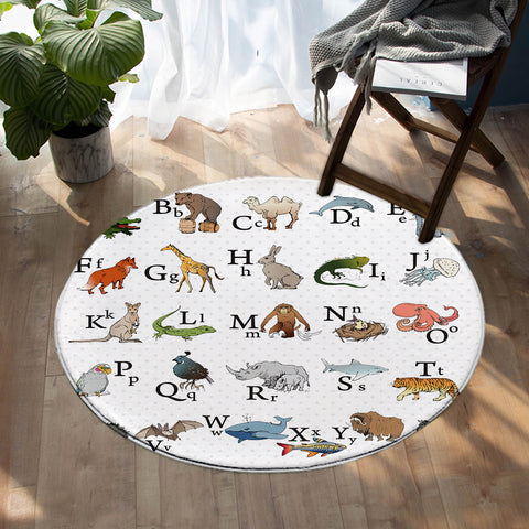 Image of English Alphabet SW0494 Round Rug