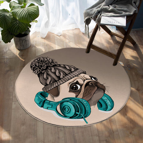Image of Cool Pug SW0296 Round Rug