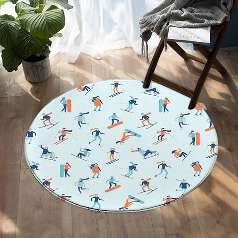 Image of Winter Sport SW0535 Round Rug