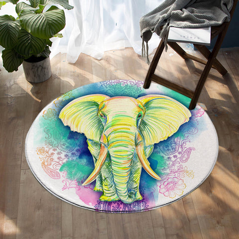 Image of Elephant SW0980 Round Rug