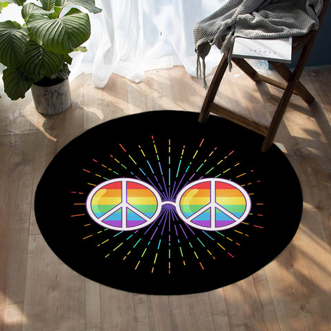 Image of Peace Glasses SW0308 Round Rug