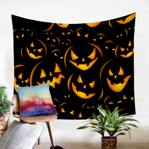 Image of Carved Pumpkins SW1363 Tapestry