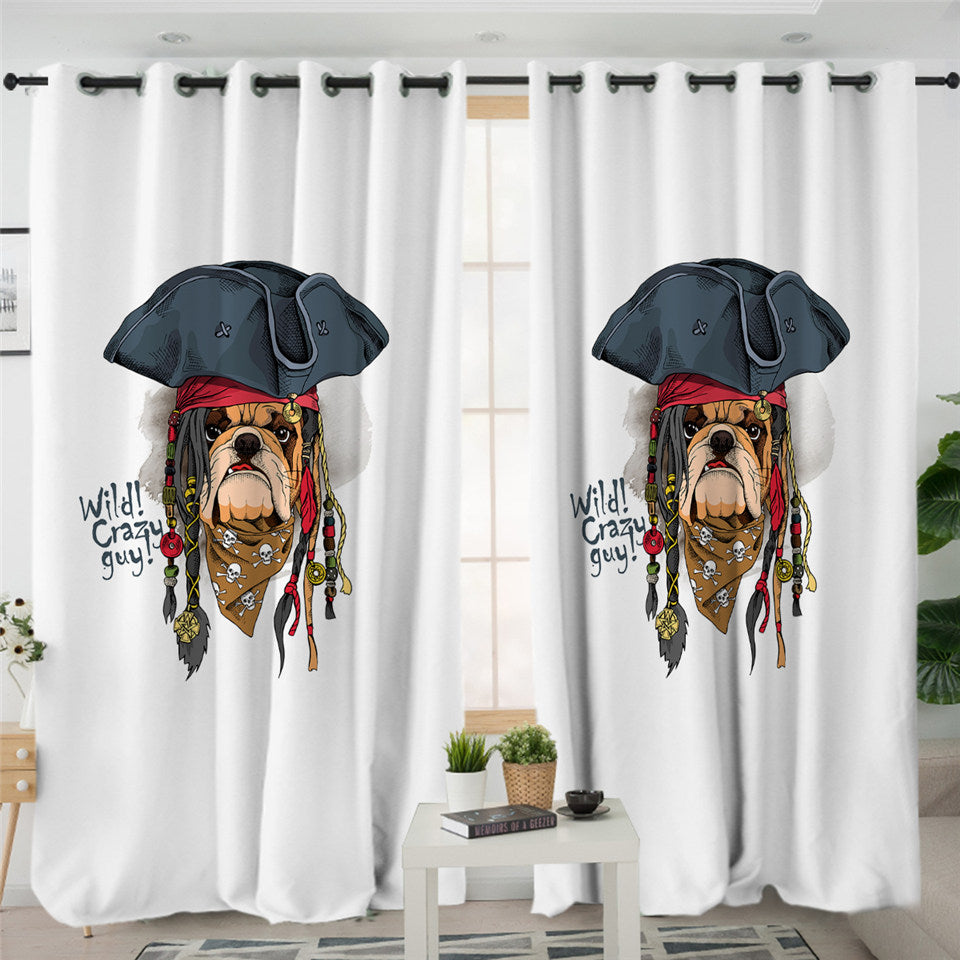 Pirate Bulldog 2 Panel Curtains