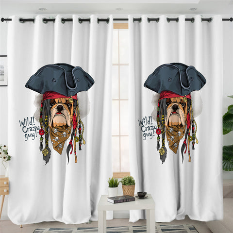 Image of Pirate Bulldog 2 Panel Curtains