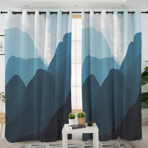 Image of Mountain Scene 2 Panel Curtains