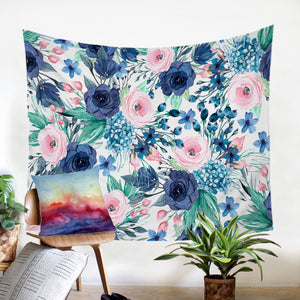 Blue & Pink Roses SW1195 Tapestry