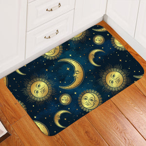 Moon & Sun Patterns Space Door Mat