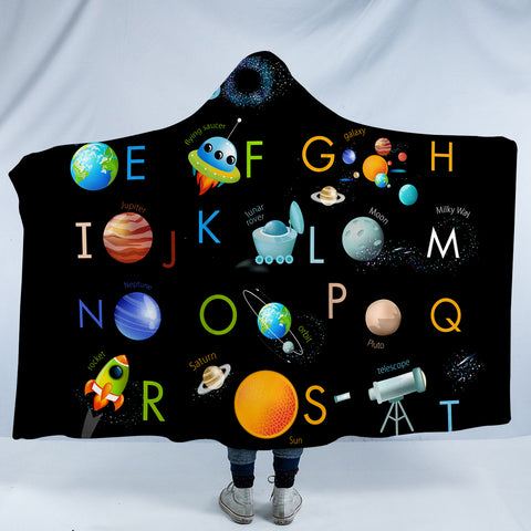 Image of Astro Alphabet SW0509 Hooded Blanket