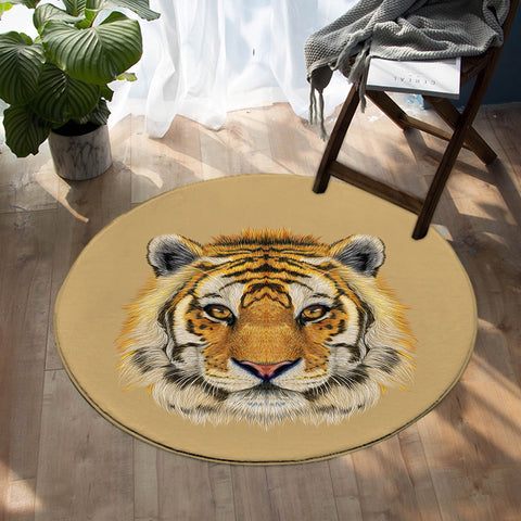 Image of Tiger Head Tan SW0484 Round Rug