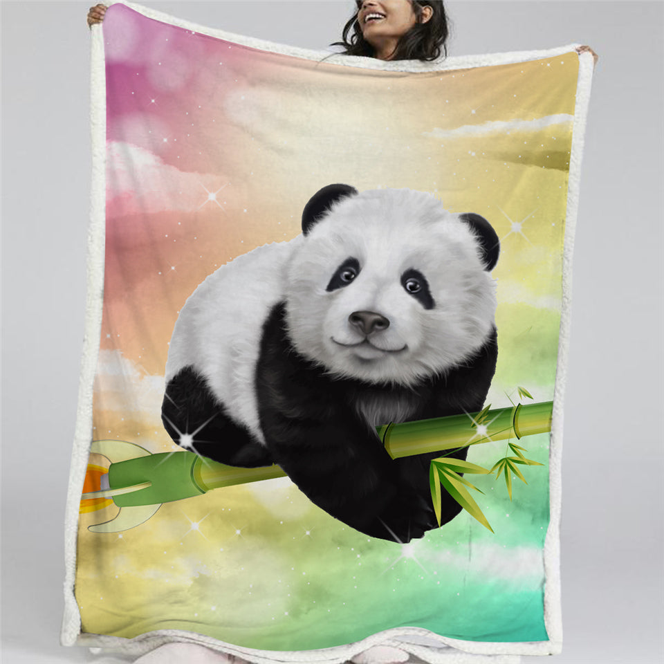 Cute Panda Sherpa Fleece Blanket - Beddingify