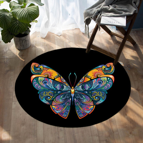 Image of Exotic Butterfly SW1105 Round Rug