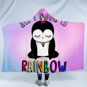 Rainbow Penguin SW1299 Hooded Blanket